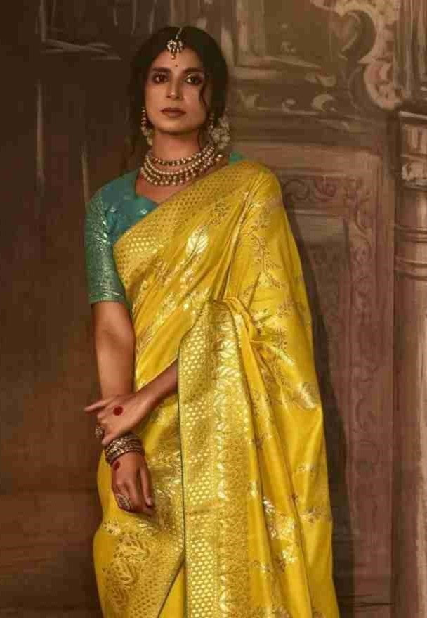 Yellow Silk Saree