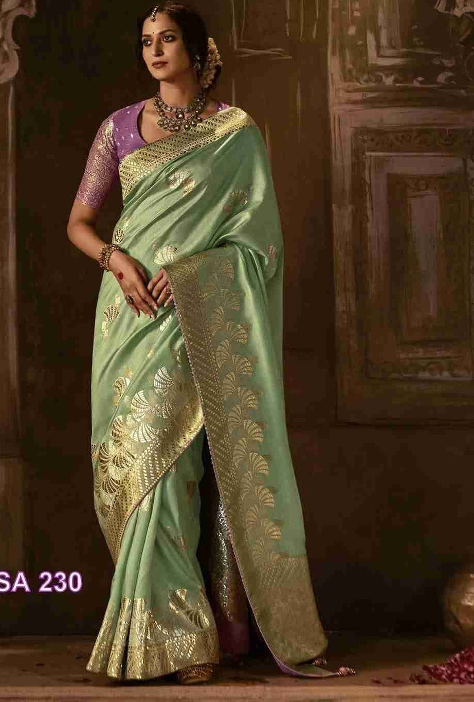 Pista Green Silk Saree