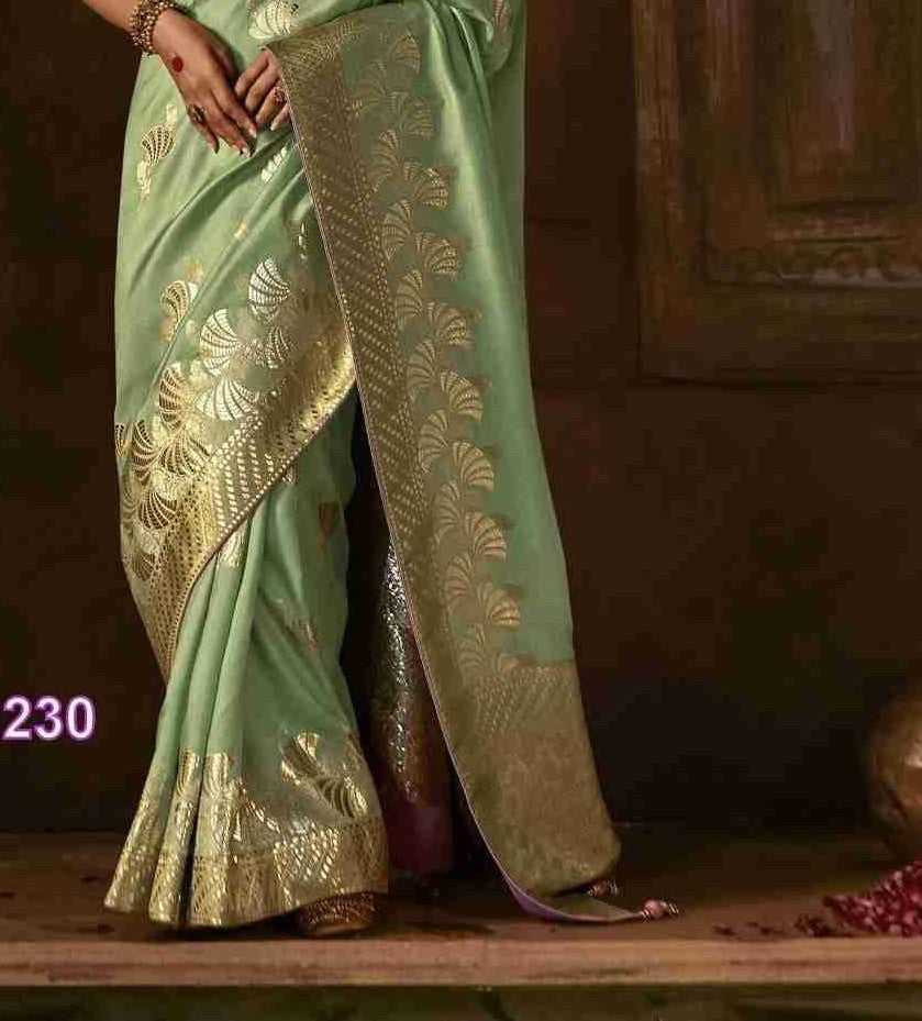 Pista Green Silk Saree