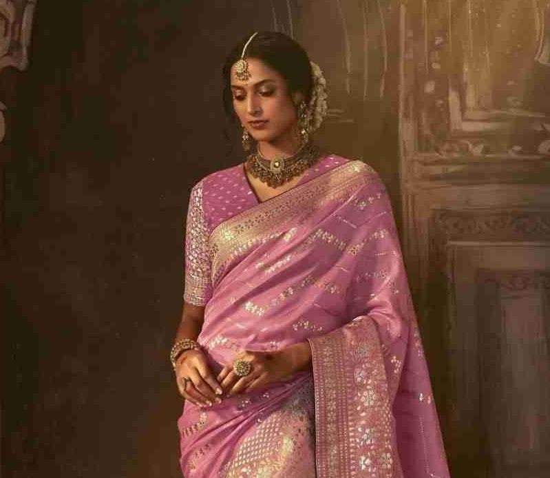 Pink Silk Saree