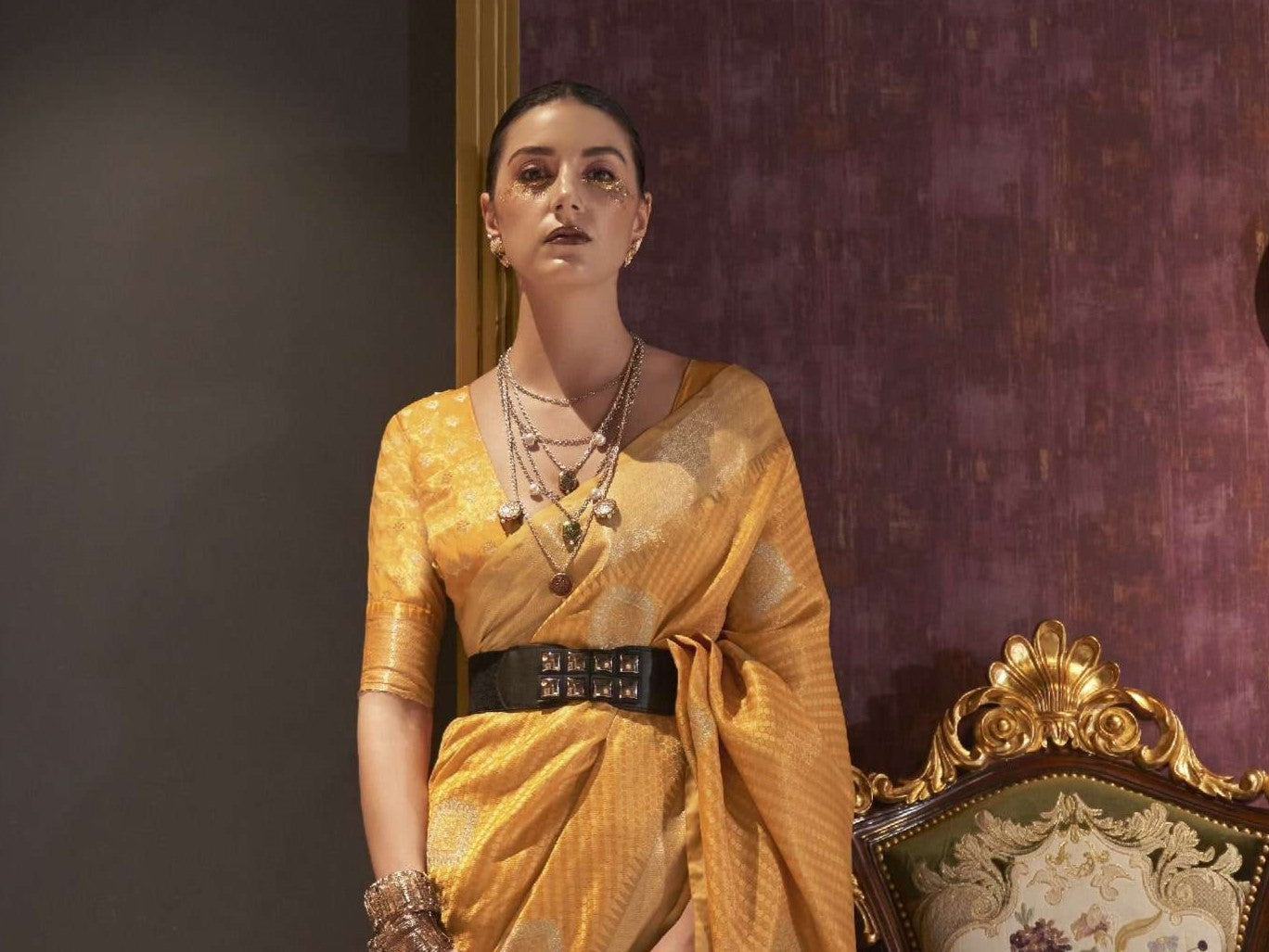 Yellow Silk Saree