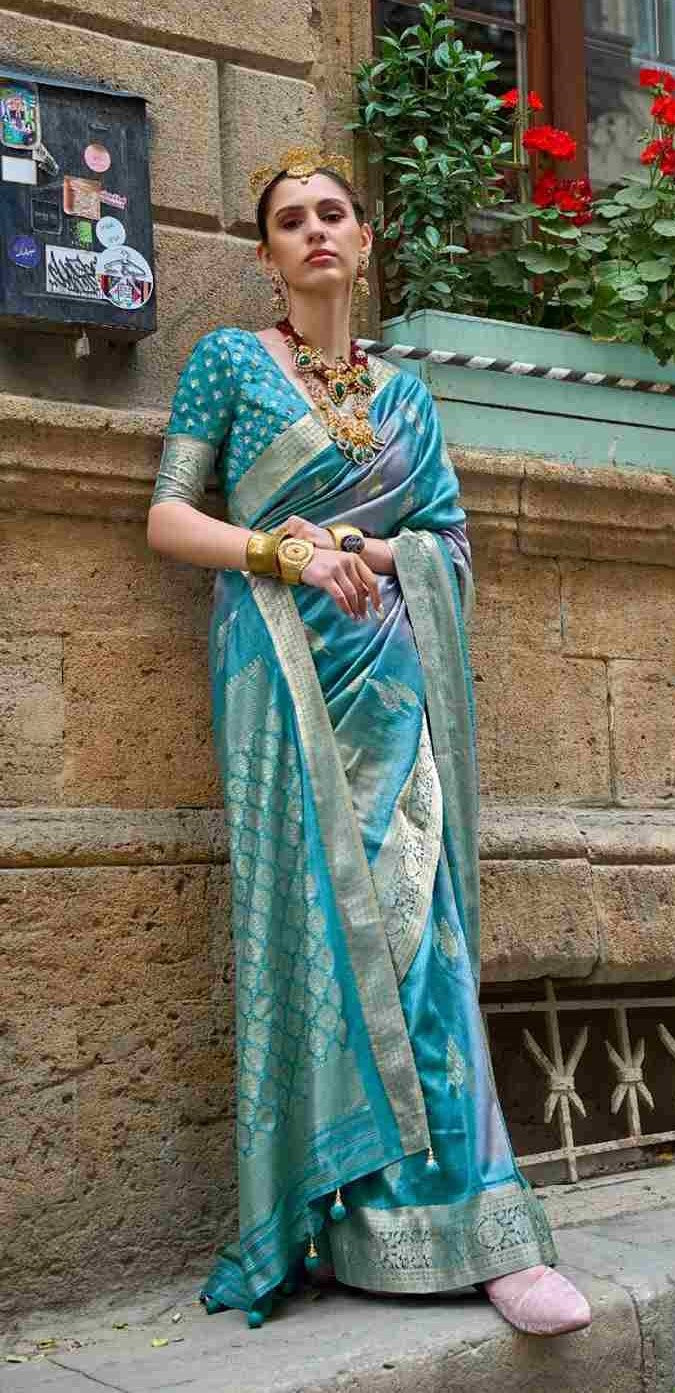 Light Blue Silk Saree
