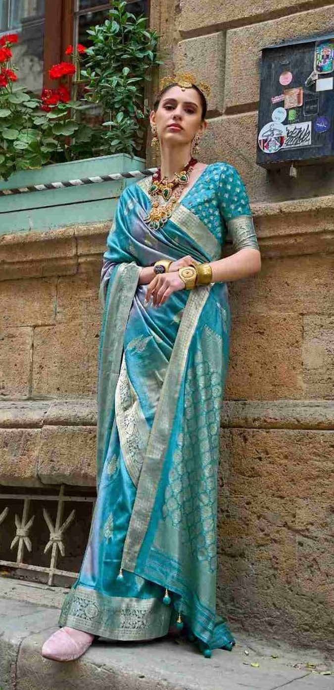 Light Blue Silk Saree