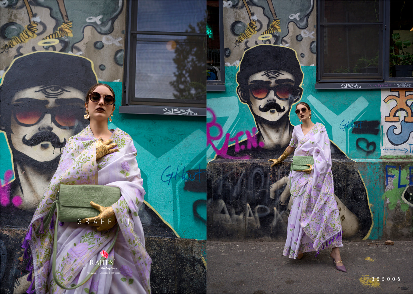 Lilac Parsi Weaving - Handwoven Textured Silk Saree