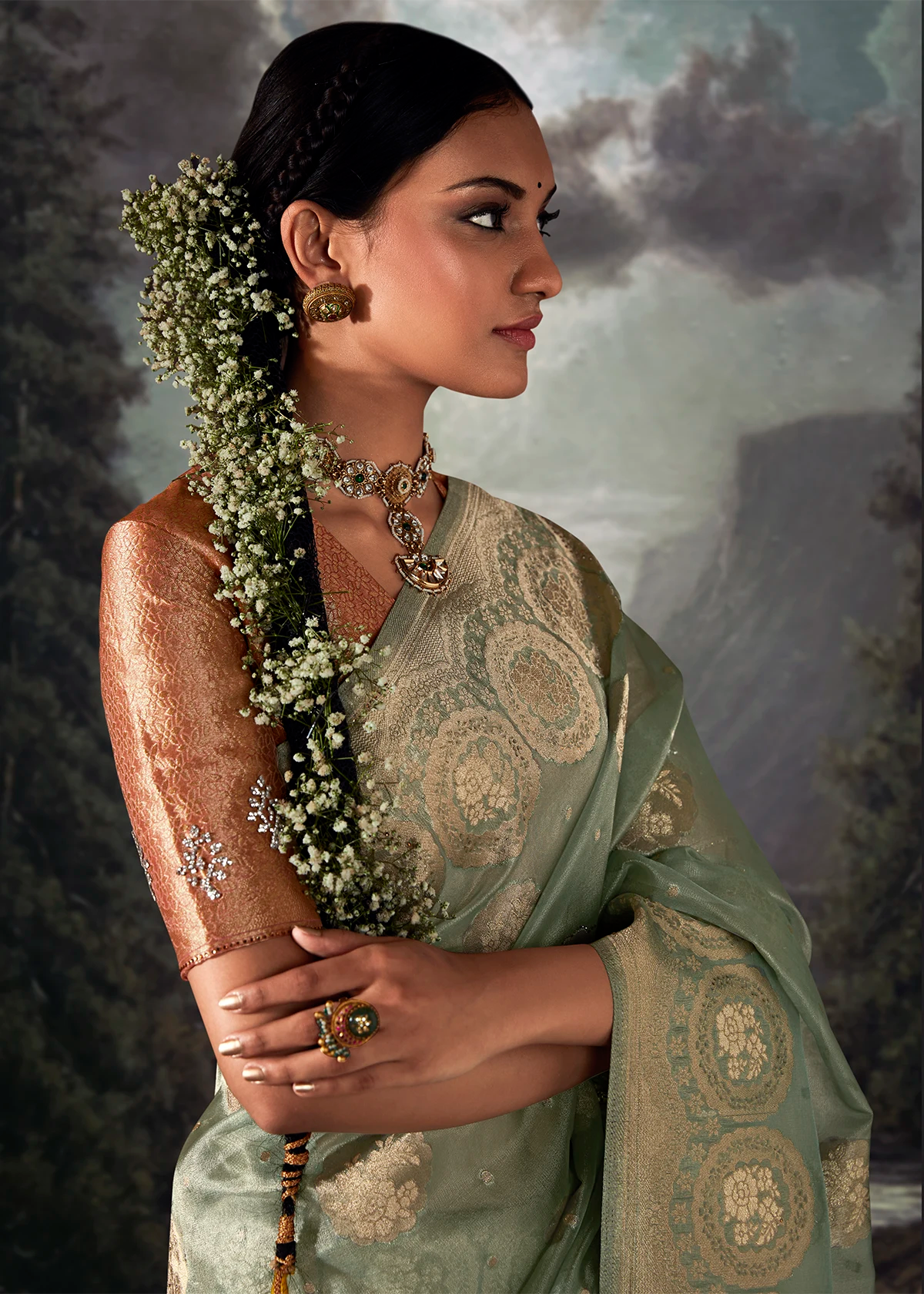 Green Pure Banarasi Silk Saree