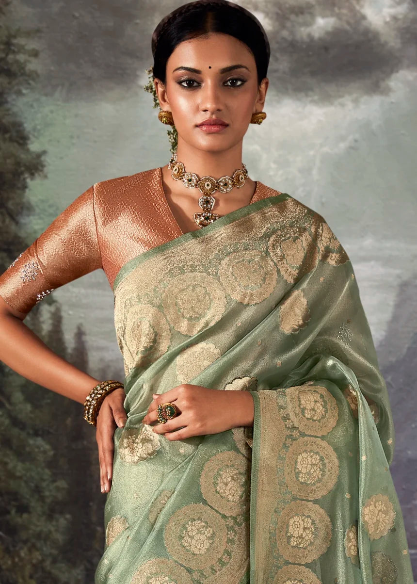 Green Pure Banarasi Silk Saree