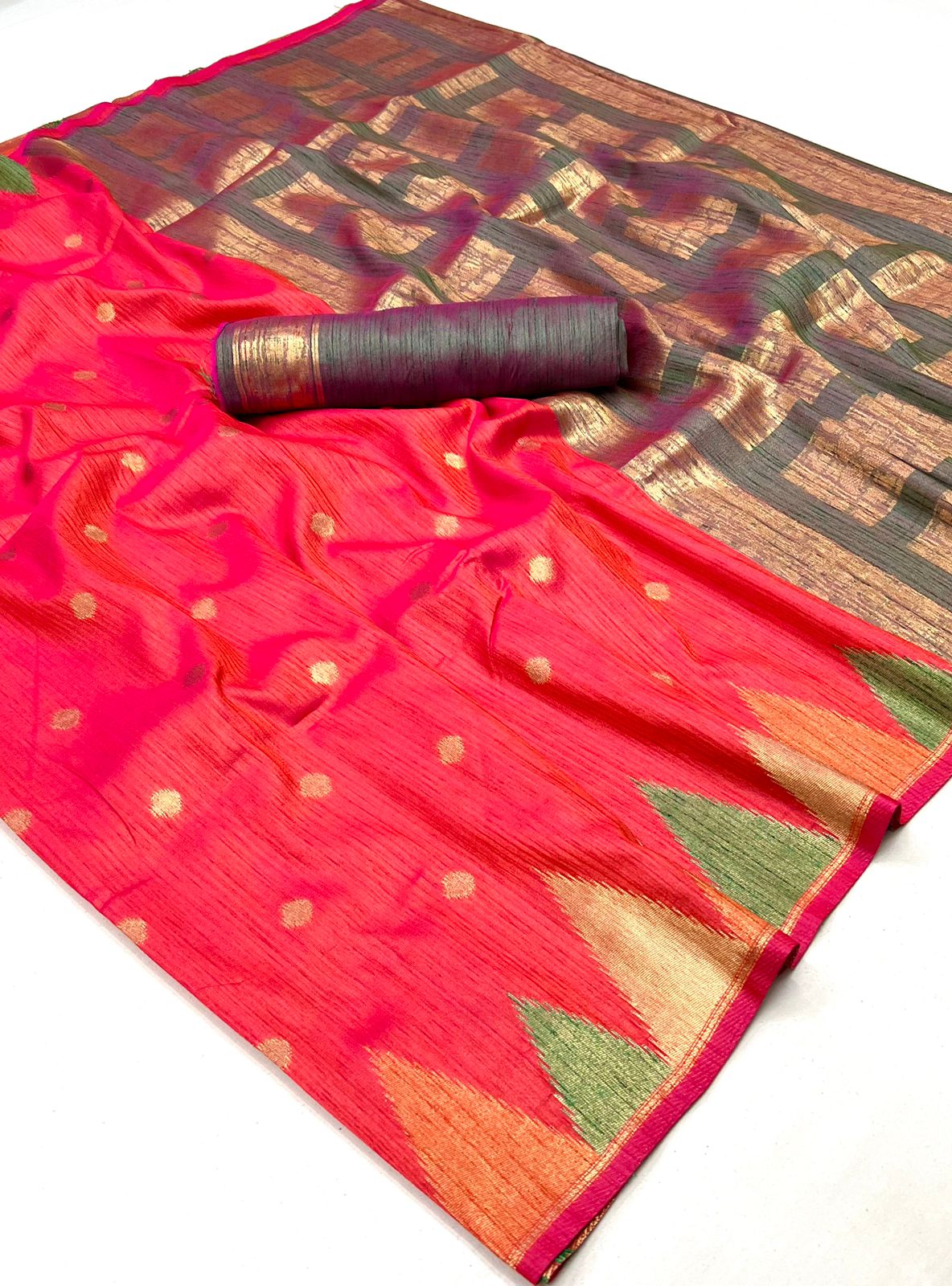 Pink Handloom Weaving Khaddi Silk Saree