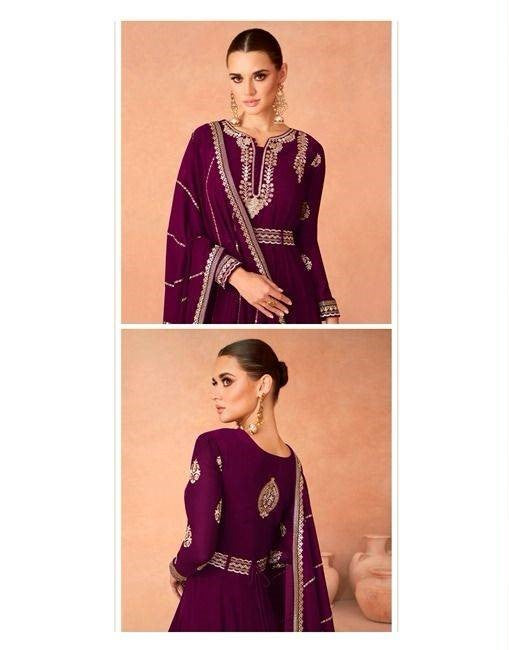 Purple Georgette Gown