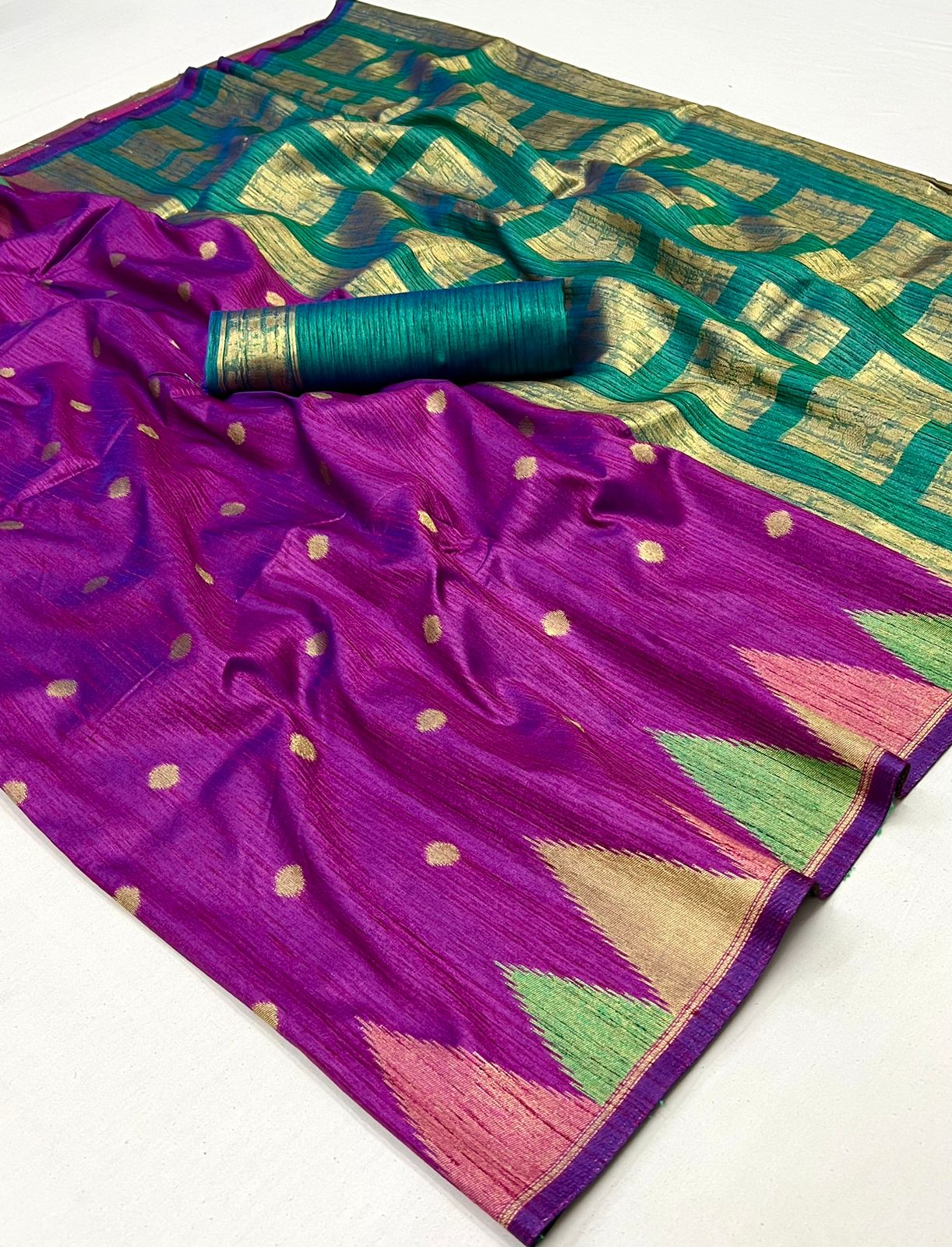 Purple Handloom Weaving Khaddi Silk Saree