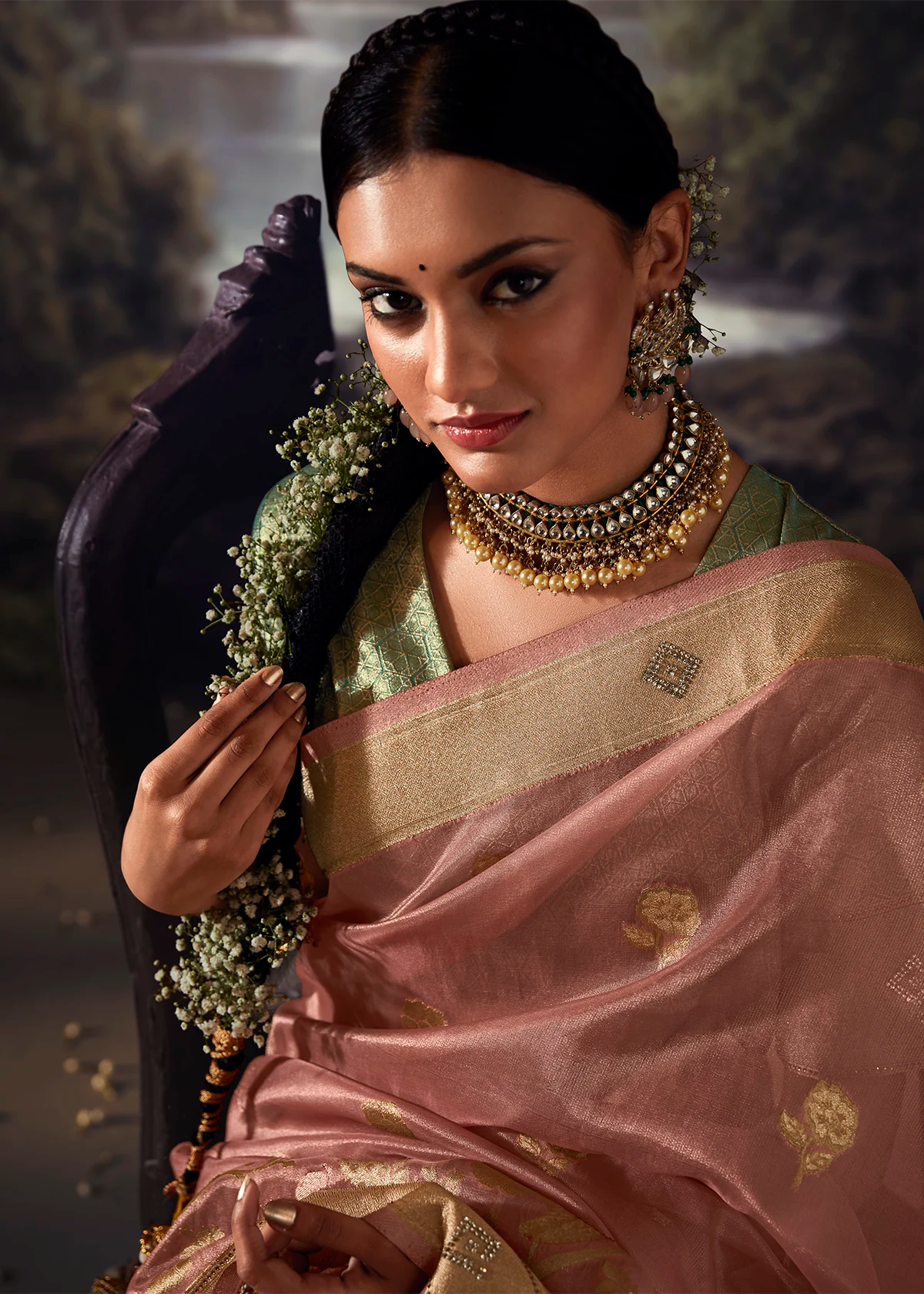 Mauve Pure Banarasi Silk Saree