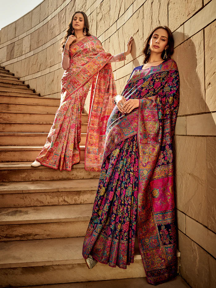 Blue Kashmiri Modal Saree