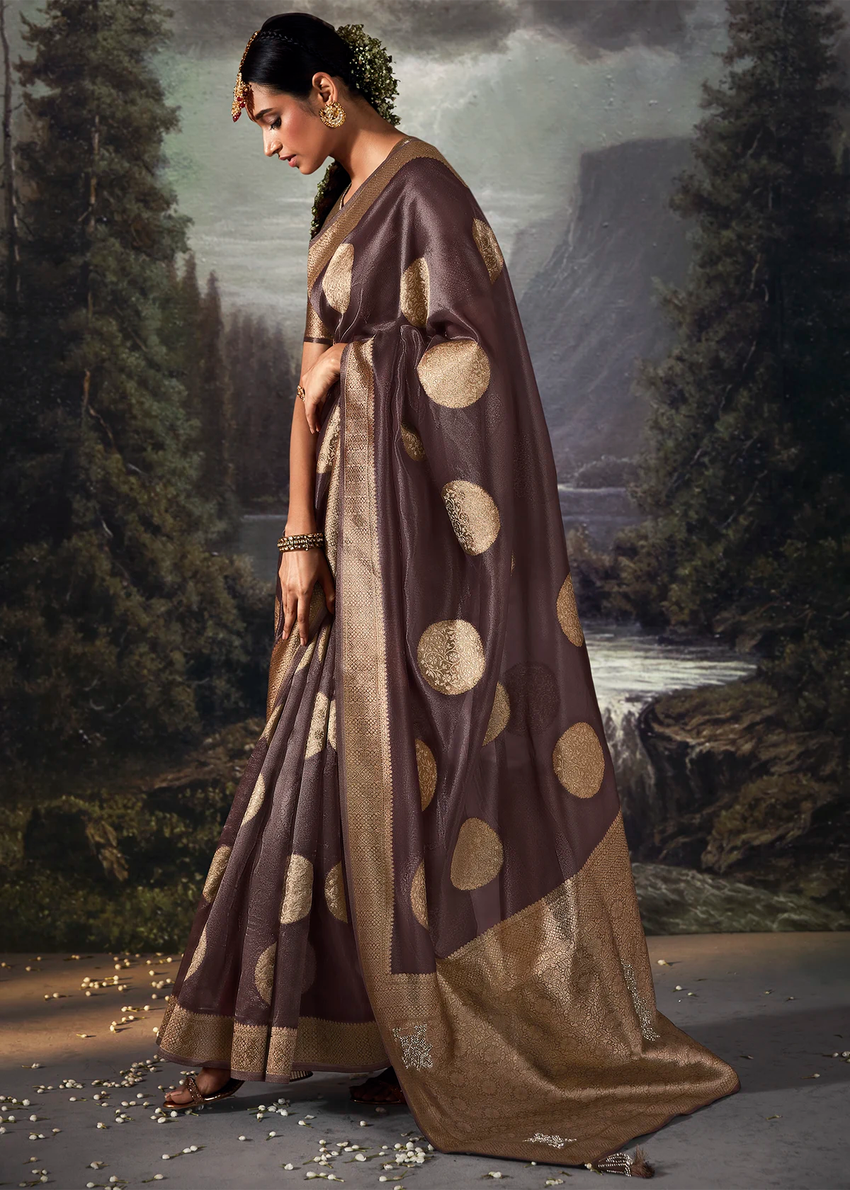 Purple Pure Banarasi Silk Saree