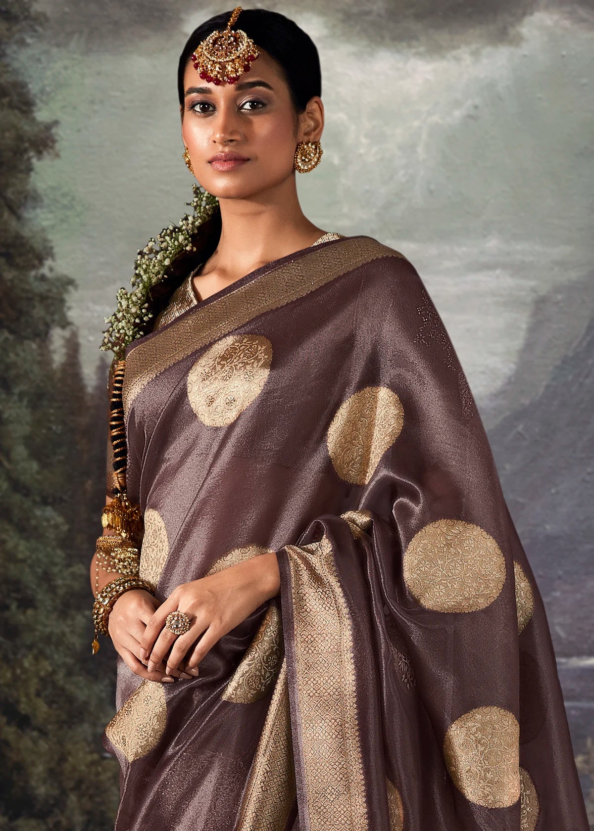Purple Pure Banarasi Silk Saree
