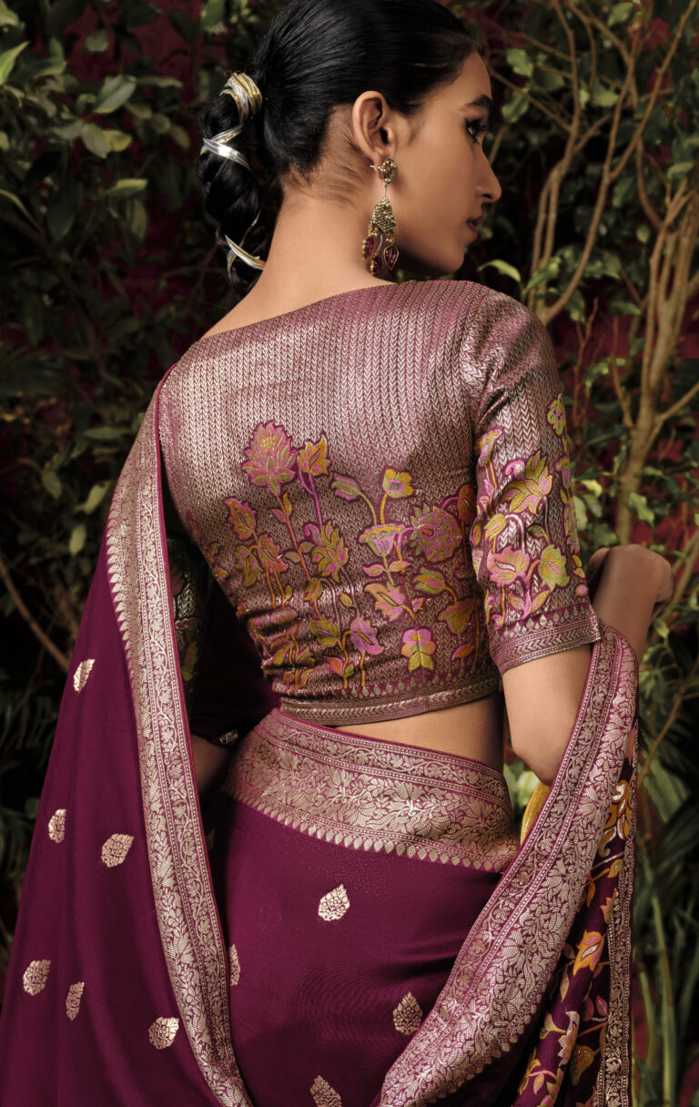 Magenta Pure Viscose Dola Silk Saree