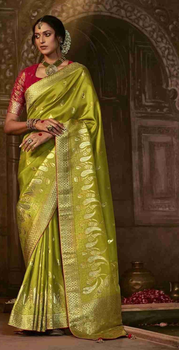 Mehndi Green Silk Saree