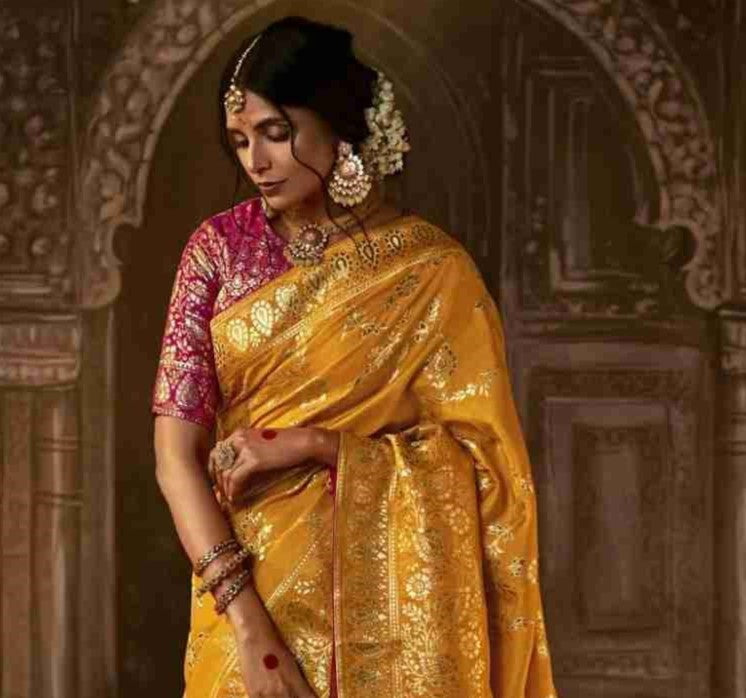 Yellow Silk Saree