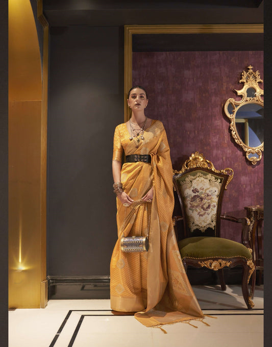 Yellow Silk Saree