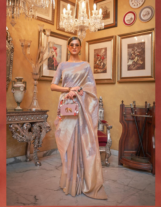 Mauve Modal Sequence Silk Saree