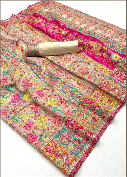 Cream Kashmiri Modal Saree