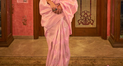 Pink Modal Sequence Silk Saree