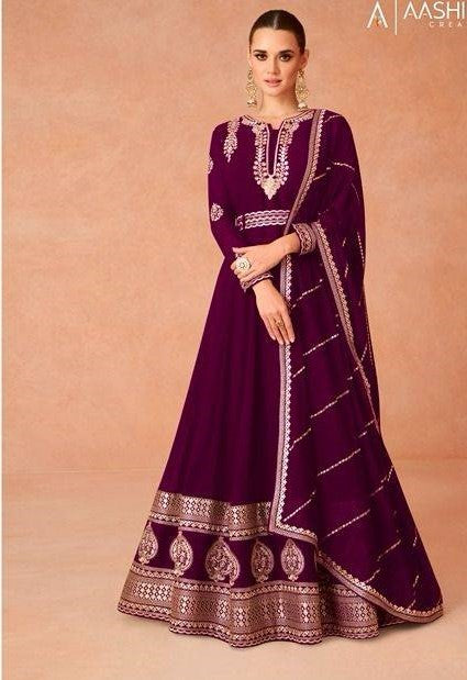 Purple Georgette Gown
